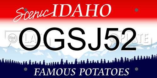 OGSJ52 Idaho License Plate