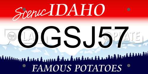 OGSJ57 Idaho License Plate