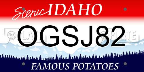 OGSJ82 Idaho License Plate