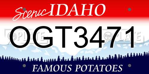 OGT3471 Idaho License Plate