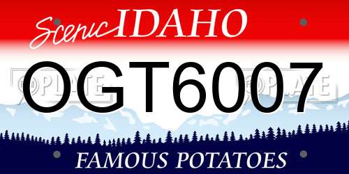 OGT6007 Idaho License Plate