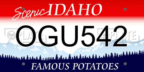 OGU542 Idaho License Plate