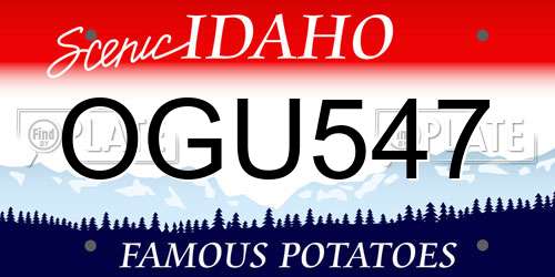 OGU547 Idaho License Plate