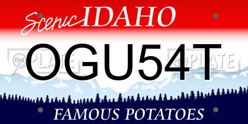 OGU54T Idaho License Plate