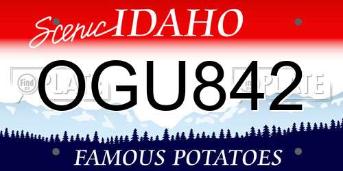 OGU842 Idaho License Plate