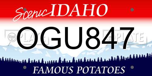 OGU847 Idaho License Plate