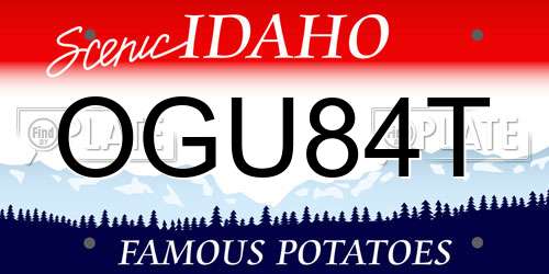 OGU84T Idaho License Plate