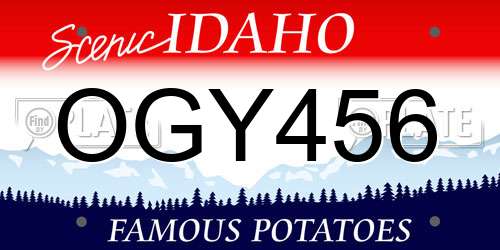 OGY456 Idaho License Plate