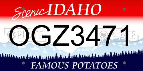 OGZ3471 Idaho License Plate