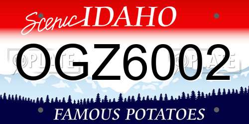 OGZ6002 Idaho License Plate