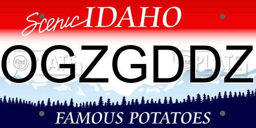 OGZGDDZ Idaho License Plate