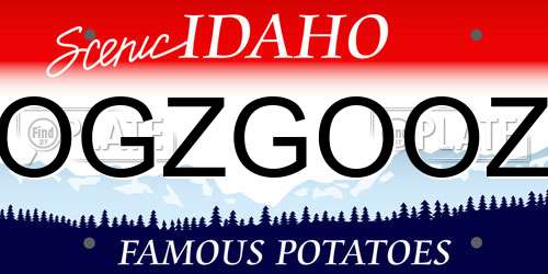 OGZGOOZ Idaho License Plate