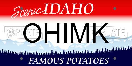 OHIMK Idaho License Plate