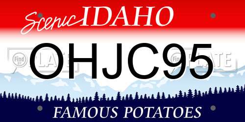 OHJC95 Idaho License Plate