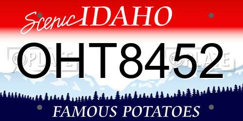 OHT8452 Idaho License Plate
