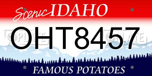 OHT8457 Idaho License Plate