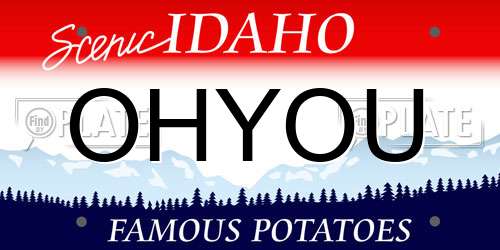 OHYOU Idaho License Plate