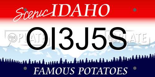 OI3J5S Idaho License Plate