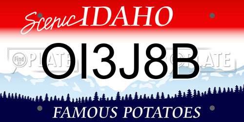 OI3J8B Idaho License Plate
