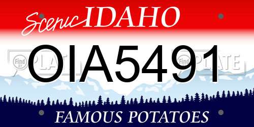 OIA5491 Idaho License Plate