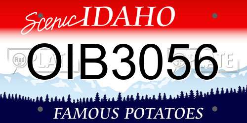 OIB3056 Idaho License Plate