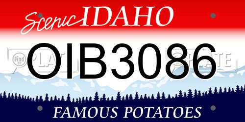 OIB3086 Idaho License Plate