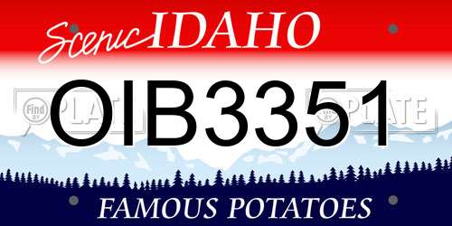 OIB3351 Idaho License Plate