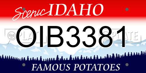 OIB3381 Idaho License Plate