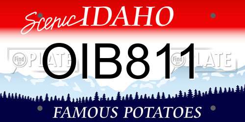 OIB811 Idaho License Plate