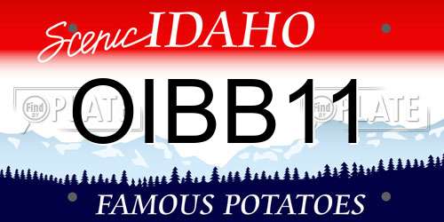 OIBB11 Idaho License Plate