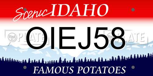 OIEJ58 Idaho License Plate
