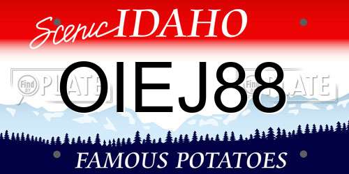 OIEJ88 Idaho License Plate
