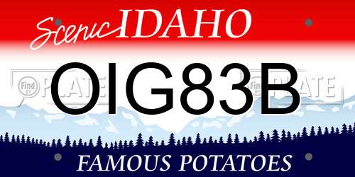 OIG83B Idaho License Plate