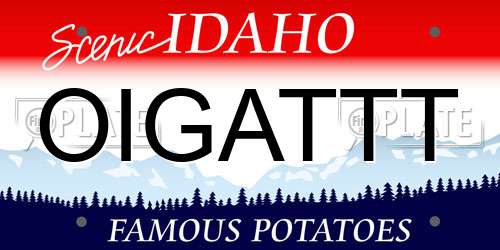 OIGATTT Idaho License Plate
