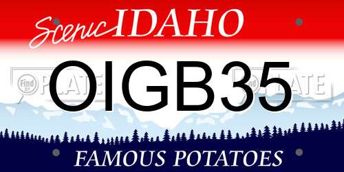 OIGB35 Idaho License Plate