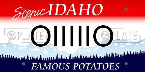 OIIIIIO Idaho License Plate