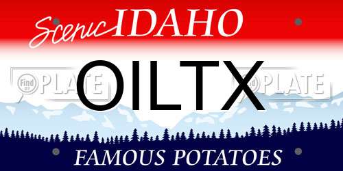 OILTX Idaho License Plate