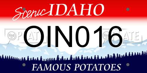 OIN016 Idaho License Plate