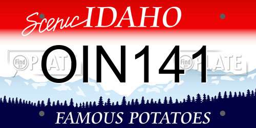 OIN141 Idaho License Plate