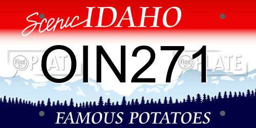OIN271 Idaho License Plate