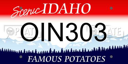 OIN303 Idaho License Plate