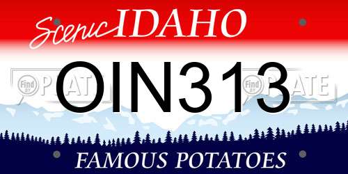 OIN313 Idaho License Plate