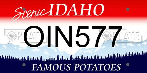 OIN577 Idaho License Plate