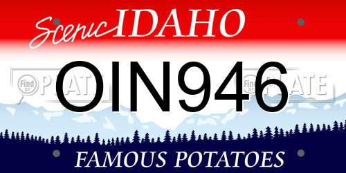 OIN946 Idaho License Plate