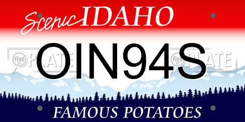 OIN94S Idaho License Plate