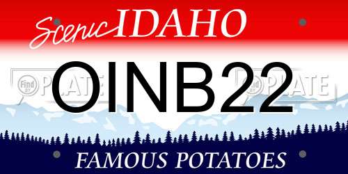 OINB22 Idaho License Plate