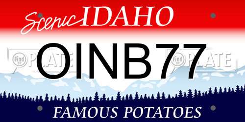 OINB77 Idaho License Plate