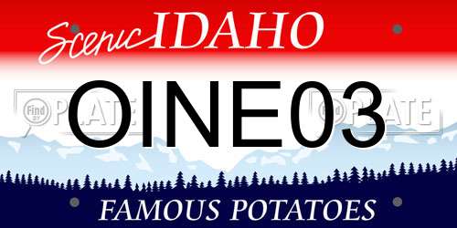 OINE03 Idaho License Plate