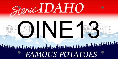 OINE13 Idaho License Plate