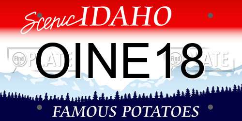 OINE18 Idaho License Plate